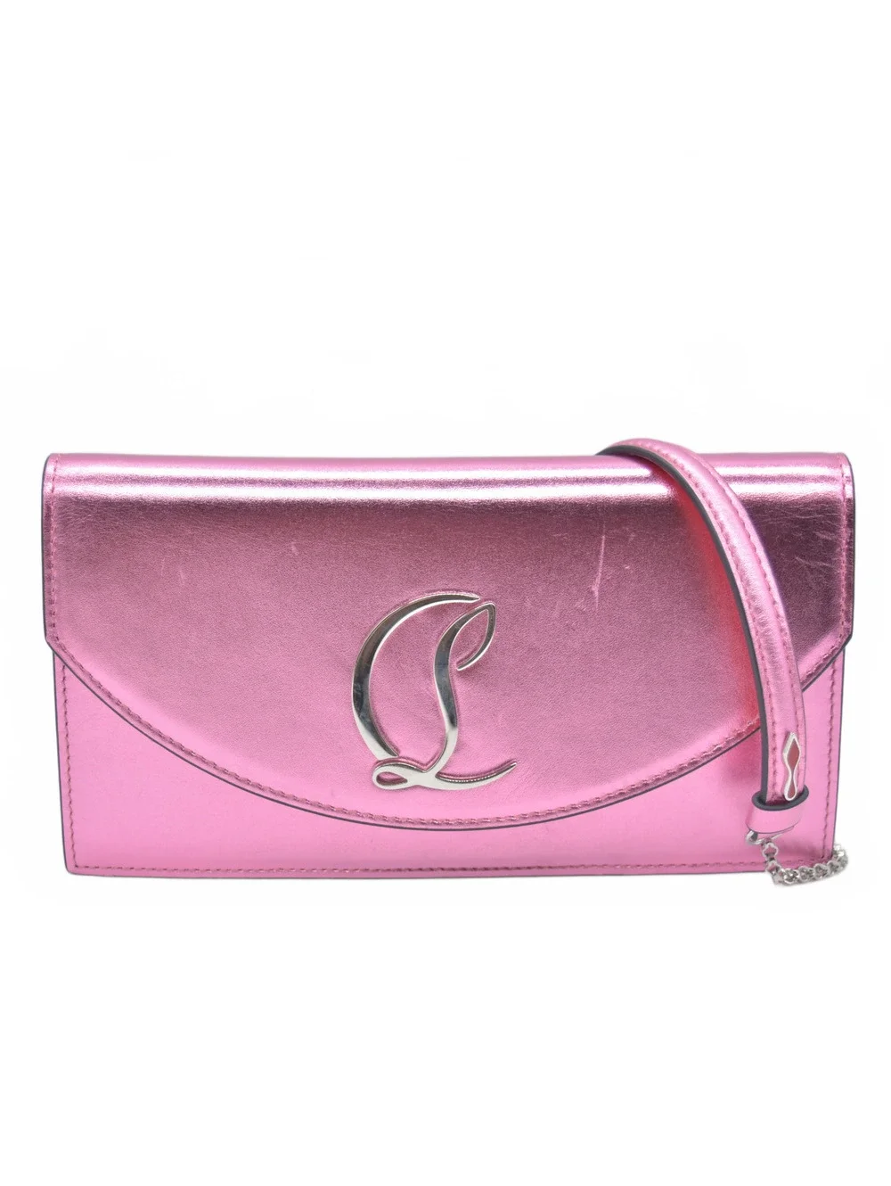$1390 Christian Louboutin Calfskin Loubi54 Crossbody Clutch